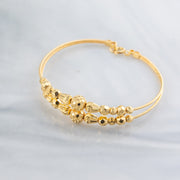 2 Line Kid's Beads Cuff Bracelet (D78) - 925 Silver & 24K Gold Plated - Falaq Jewellery Oman