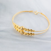 2 Line Kid's Beads Cuff Bracelet (D80) - 925 Silver & 24K Gold Plated - Falaq Jewellery Oman