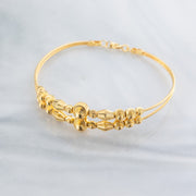 2 Line Kid's Beads Cuff Bracelet (D82) - 925 Silver & 24K Gold Plated - Falaq Jewellery Oman