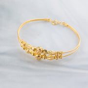 2 Line Kid's Beads Cuff Bracelet (D83) - 925 Silver & 24K Gold Plated - Falaq Jewellery Oman