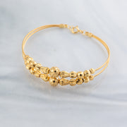 2 Line Kid's Beads Cuff Bracelet (D85) - 925 Silver & 24K Gold Plated - Falaq Jewellery Oman