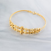 2 Line Kid's Beads Cuff Bracelet (D86) - 925 Silver & 24K Gold Plated - Falaq Jewellery Oman