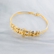2 Line Kid's Beads Cuff Bracelet (D88) - 925 Silver & 24K Gold Plated - Falaq Jewellery Oman