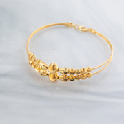 2 Line Kid's Beads Cuff Bracelet (D89) - 925 Silver & 24K Gold Plated - Falaq Jewellery Oman