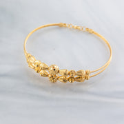2 Line Kid's Beads Cuff Bracelet (D90) - 925 Silver & 24K Gold Plated - Falaq Jewellery Oman