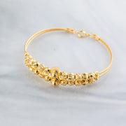 2 Line Kid's Beads Cuff Bracelet (D91) - 925 Silver & 24K Gold Plated - Falaq Jewellery Oman