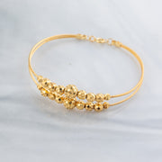2 Line Kid's Beads Cuff Bracelet (D92) - 925 Silver & 24K Gold Plated - Falaq Jewellery Oman