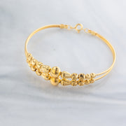 2 Line Kid's Beads Cuff Bracelet (D95) - 925 Silver & 24K Gold Plated - Falaq Jewellery Oman