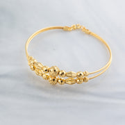 2 Line Kid's Beads Cuff Bracelet (D96) - 925 Silver & 24K Gold Plated - Falaq Jewellery Oman