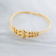 2 Line Kid's Beads Cuff Bracelet (D99) - 925 Silver & 24K Gold Plated - Falaq Jewellery Oman