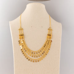 3 Line Emirati Necklace (D3) - 925 Silver & 24K Gold Plated - Falaq Jewellery Oman