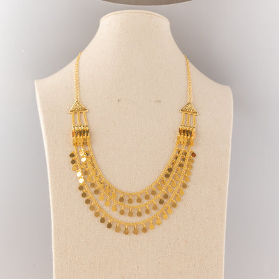 3 Line Emirati Necklace (D3) - 925 Silver & 24K Gold Plated