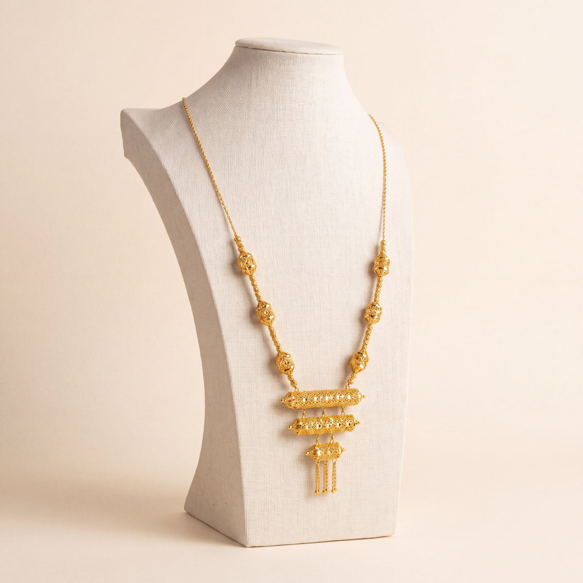 3 Step Mala Necklace 1, 925 silver 24K gold plated