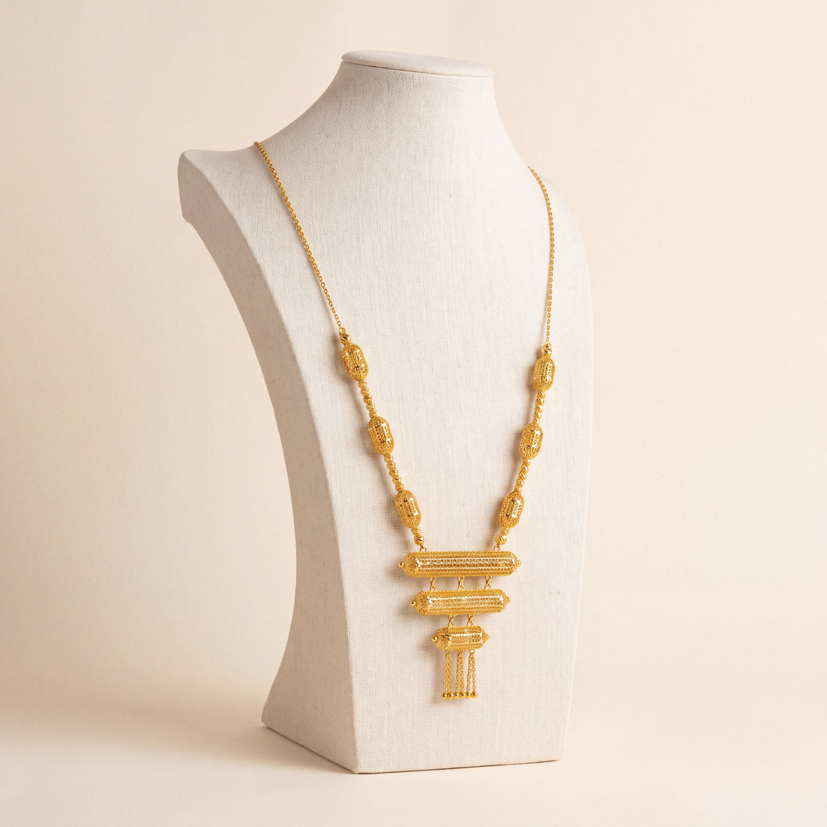 3 Step Mala Necklace 24, 925 silver 24K gold plated