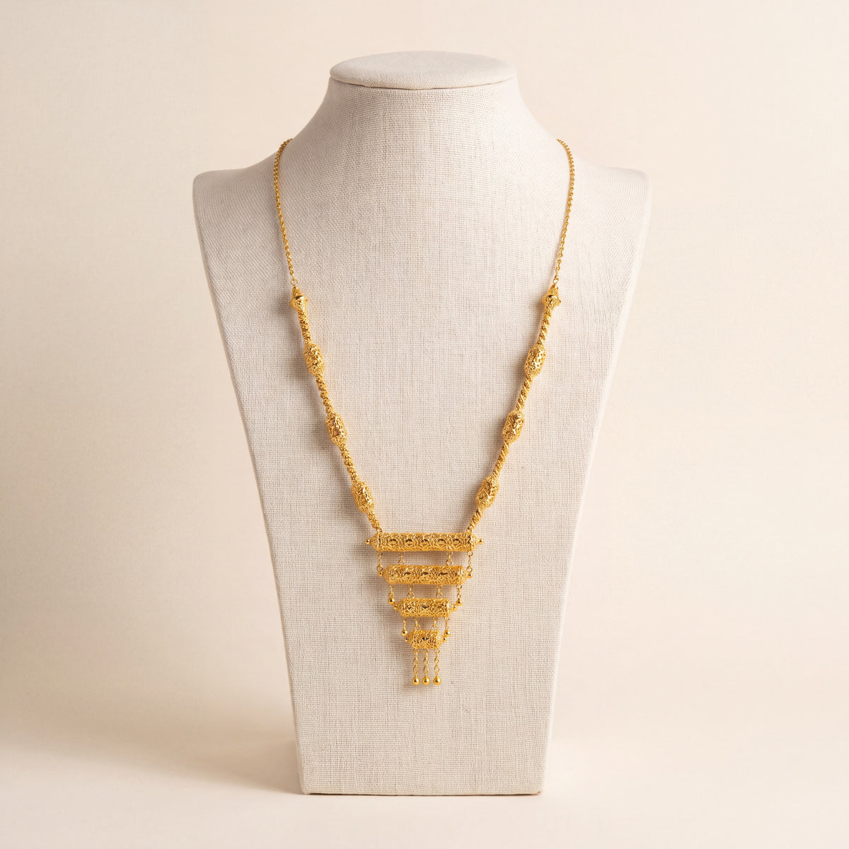 3 Step Mala Necklace 27, 925 silver 24K gold plated