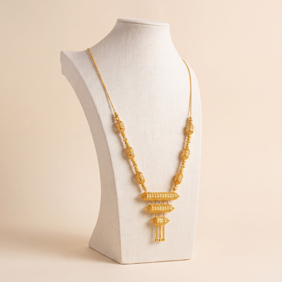 3 Step Mala Necklace 4, 925 silver 24K gold plated
