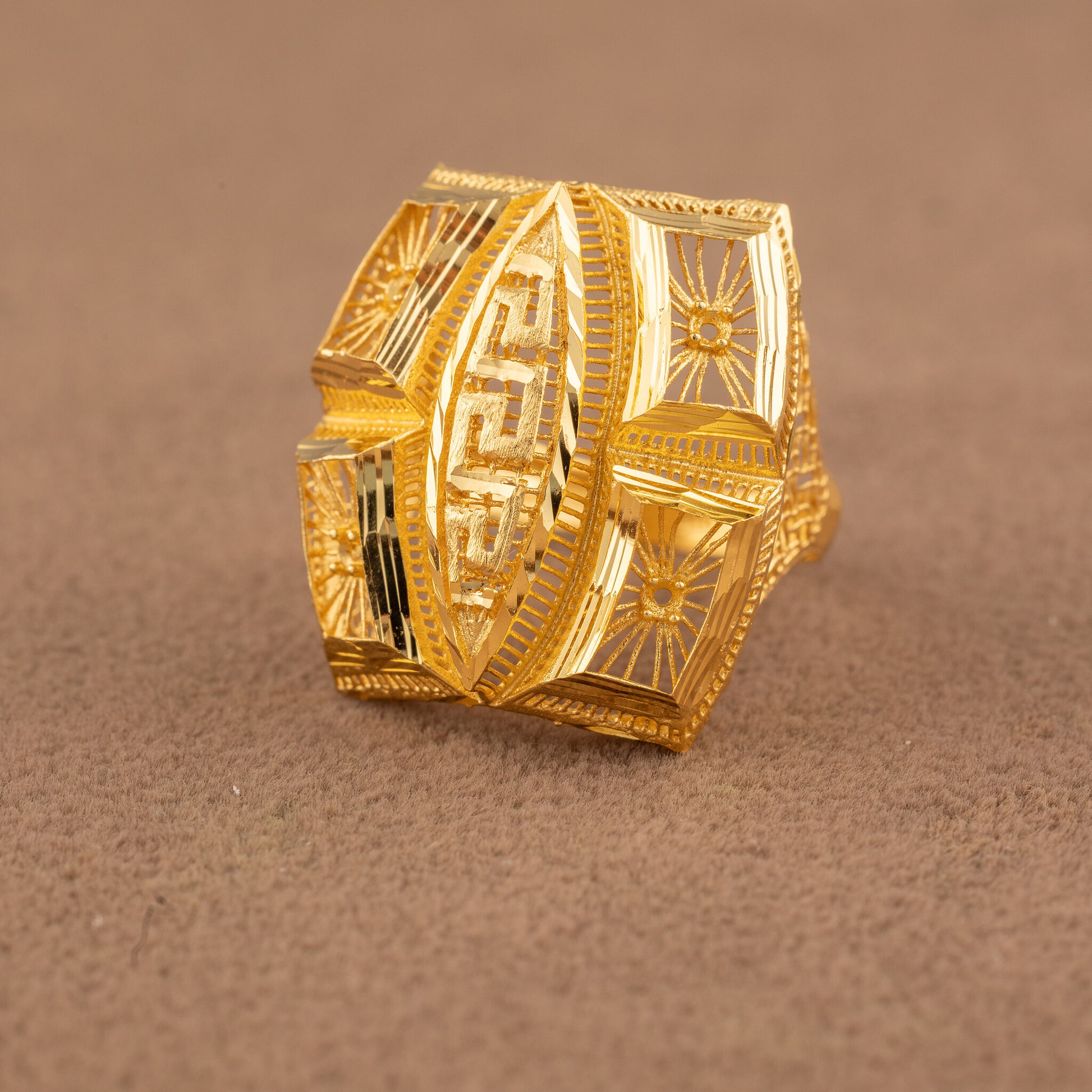 3D RP Rings (D375) - 925 Silver & 24K Gold Plated - Falaq Jewellery Oman