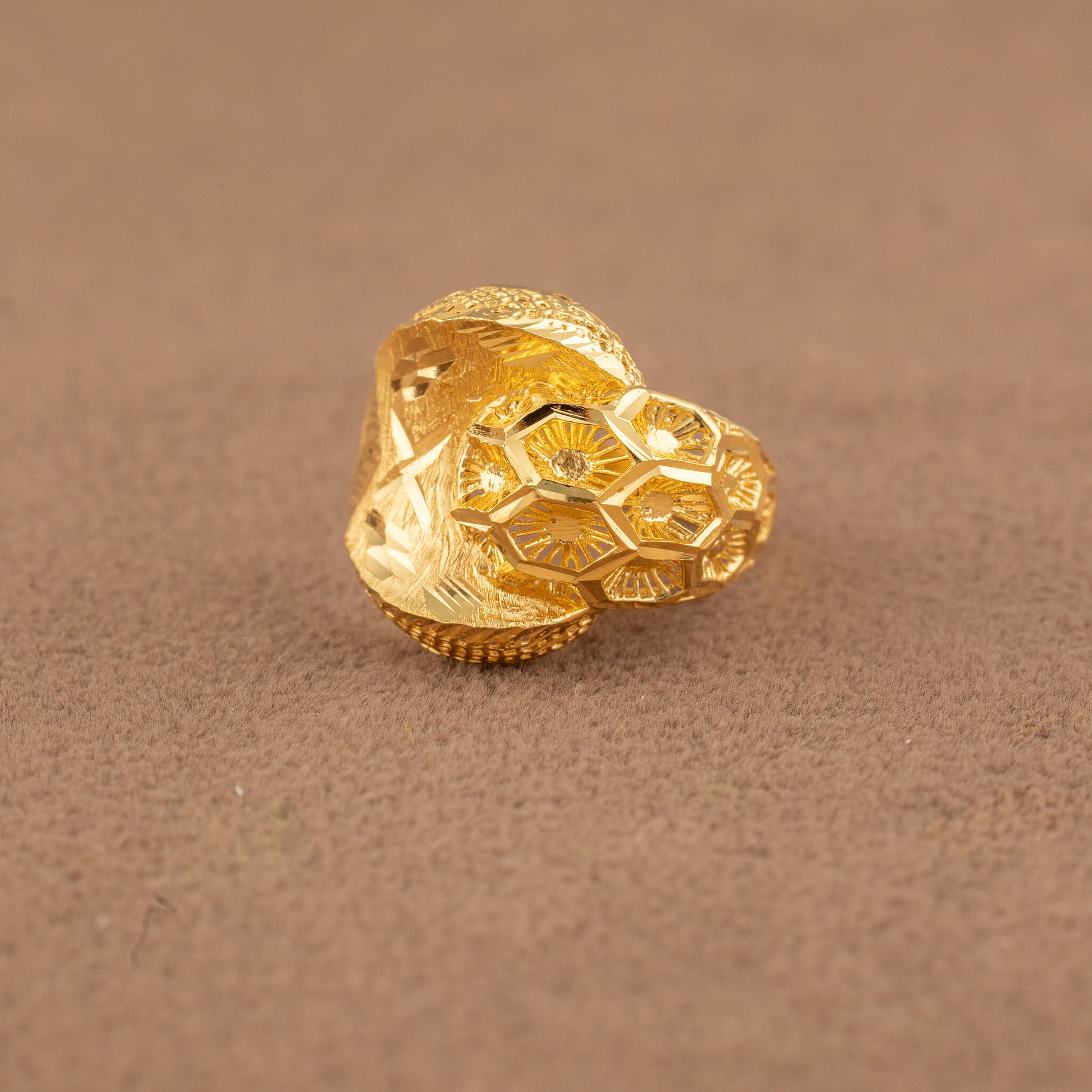 3D RP Rings (D377) - 925 Silver & 24K Gold Plated - Falaq Jewellery Oman