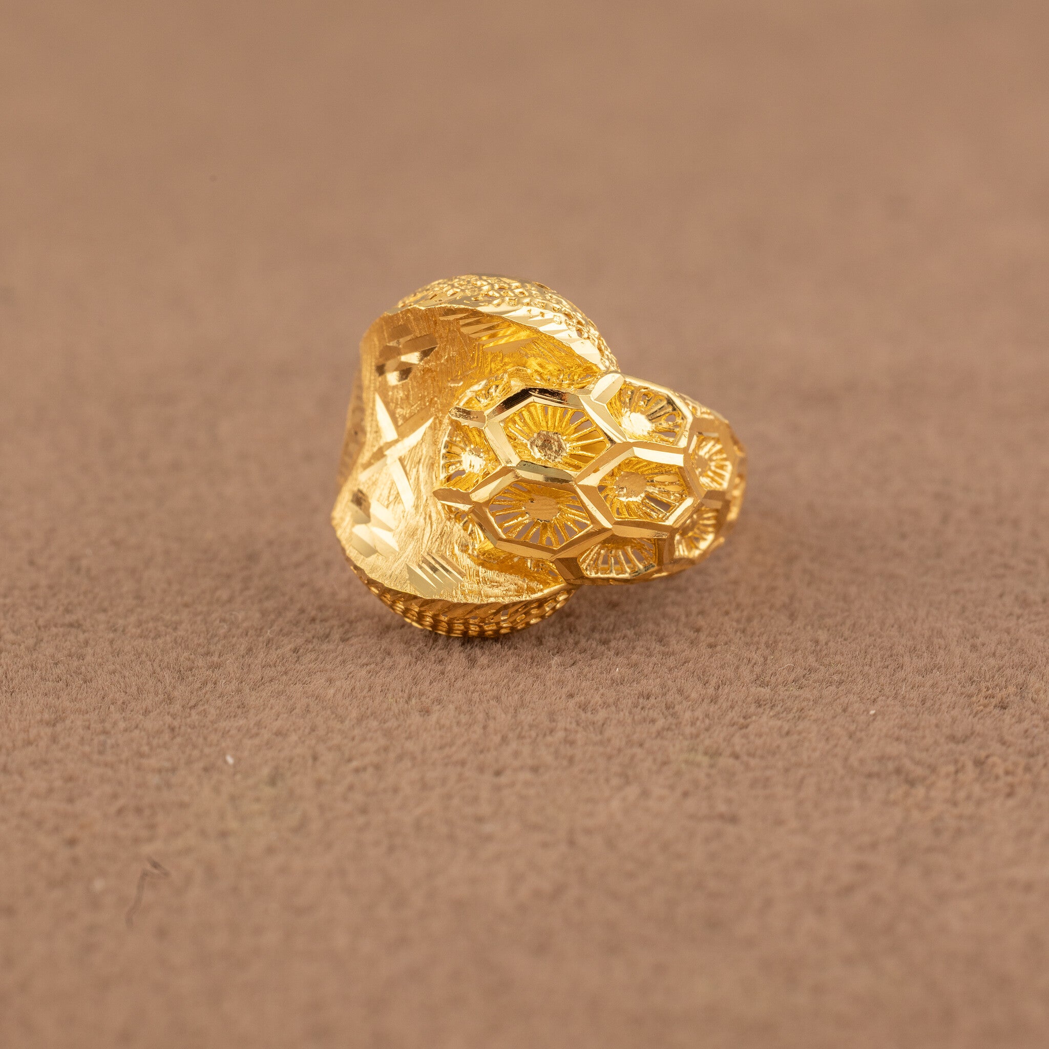 3D RP Rings (D377) - 925 Silver & 24K Gold Plated - Falaq Jewellery Oman