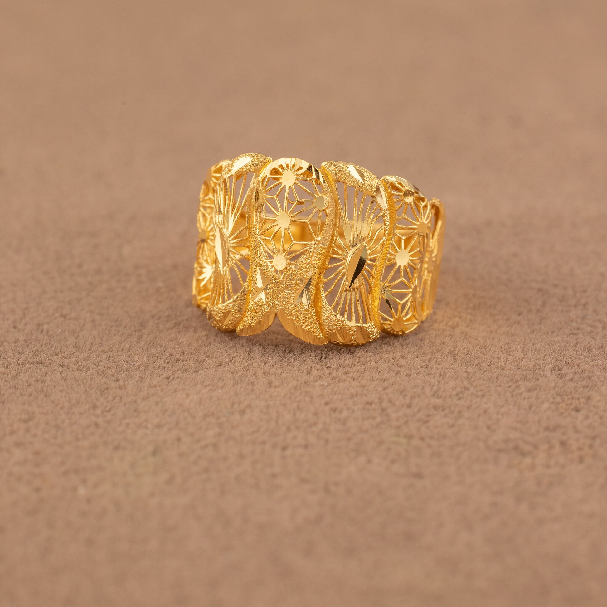 3D RP Rings (D382) - 925 Silver & 24K Gold Plated - Falaq Jewellery Oman
