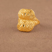 3D RP Rings (D385) - 925 Silver & 24K Gold Plated - Falaq Jewellery Oman