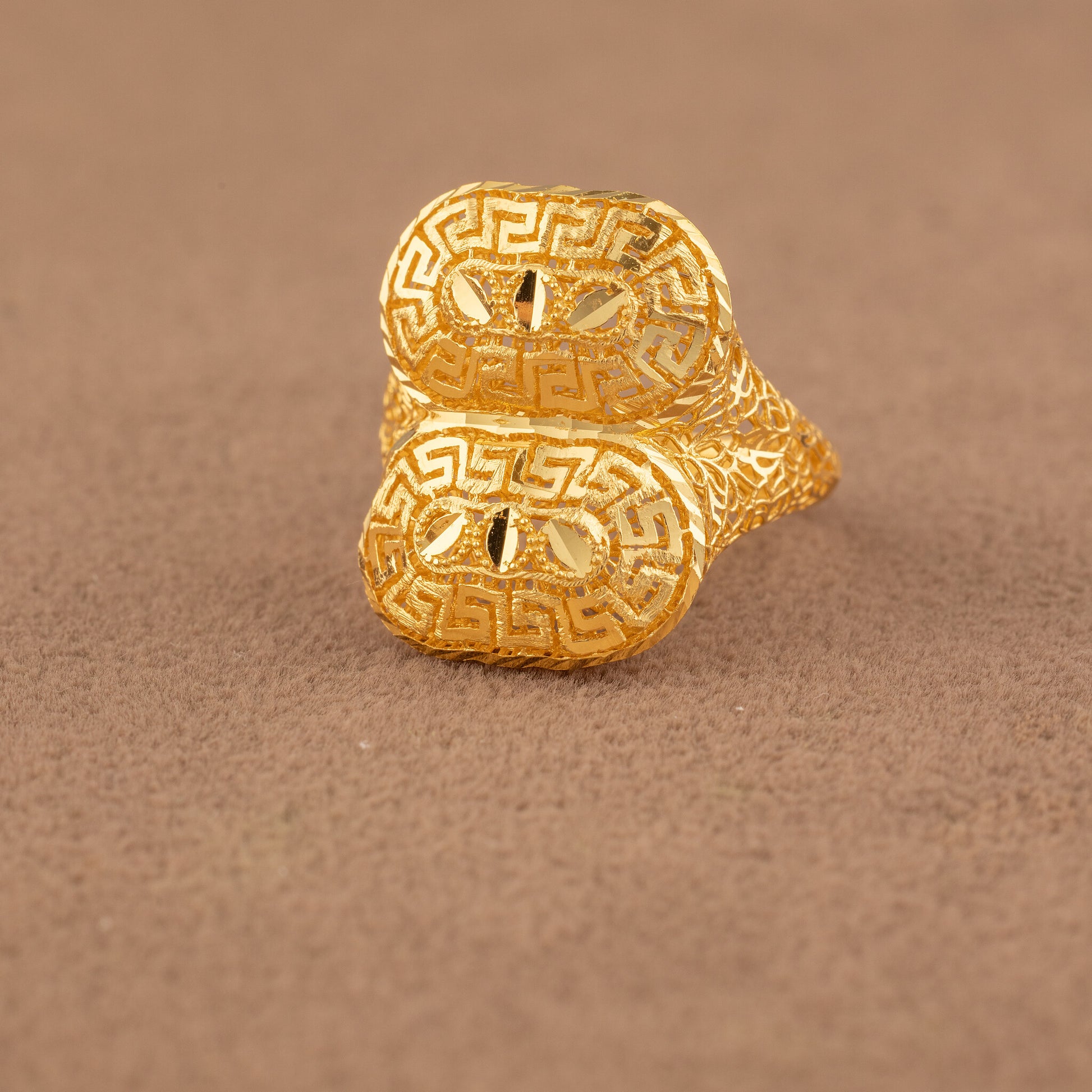 3D RP Rings (D385) - 925 Silver & 24K Gold Plated - Falaq Jewellery Oman