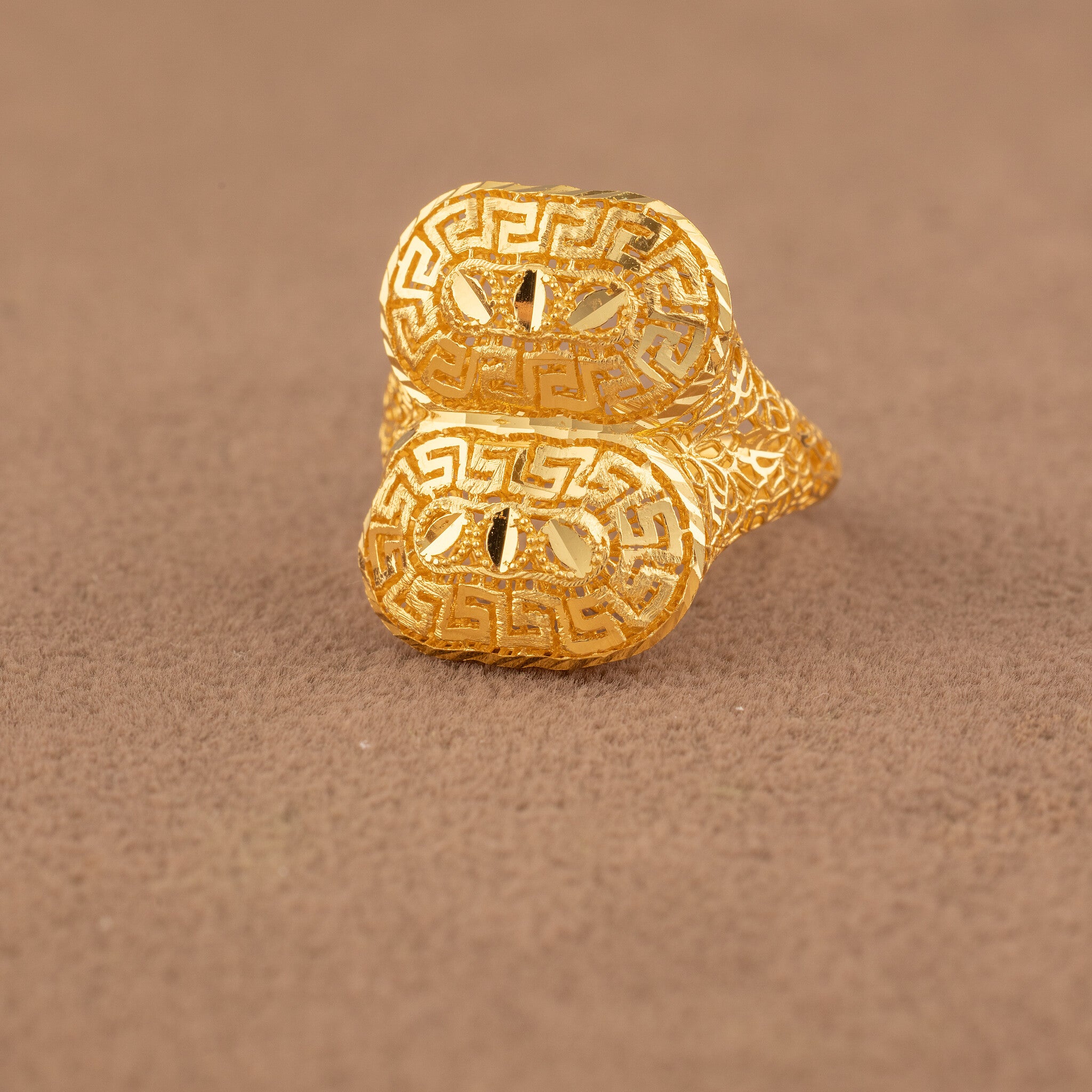3D RP Rings (D385) - 925 Silver & 24K Gold Plated - Falaq Jewellery Oman