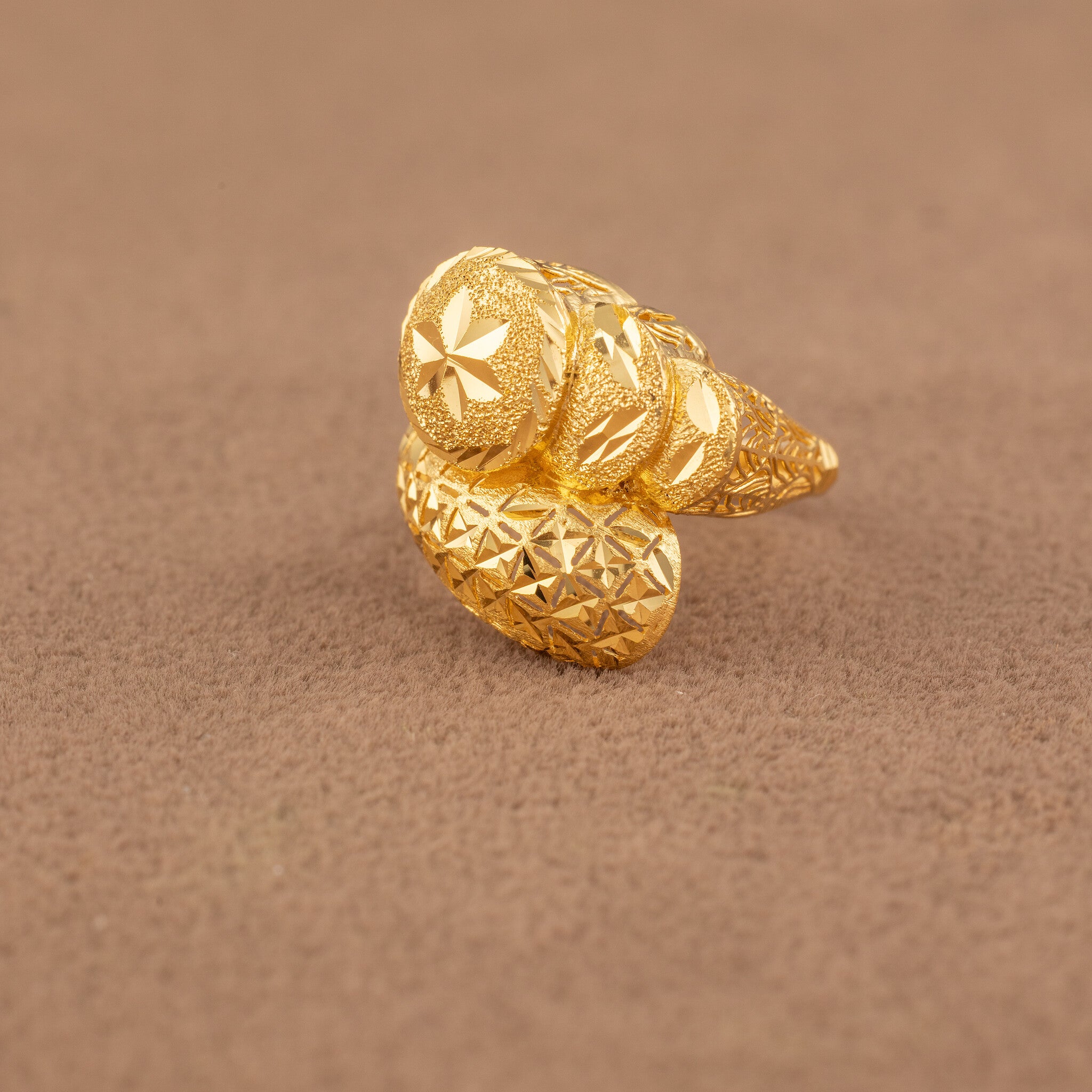 3D RP Rings (D388) - 925 Silver & 24K Gold Plated - Falaq Jewellery Oman