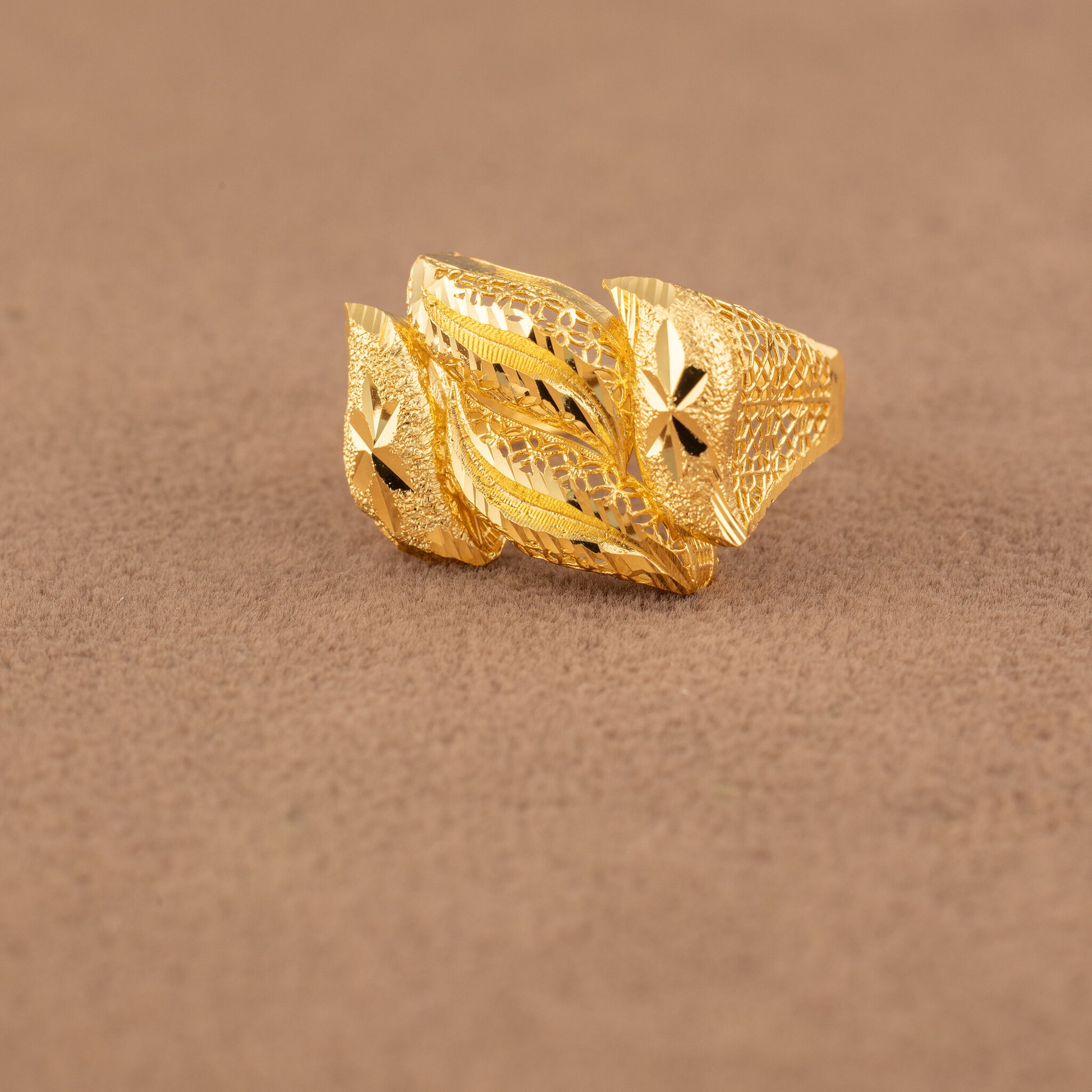 3D RP Rings (D389) - 925 Silver & 24K Gold Plated - Falaq Jewellery Oman