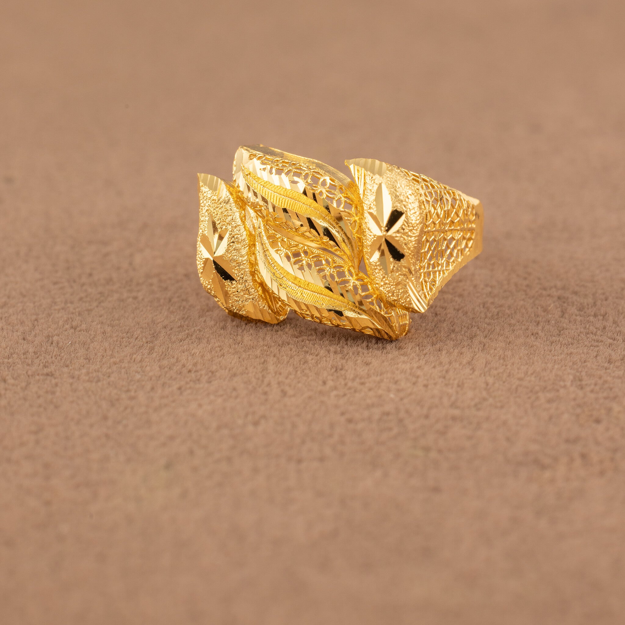 3D RP Rings (D389) - 925 Silver & 24K Gold Plated - Falaq Jewellery Oman