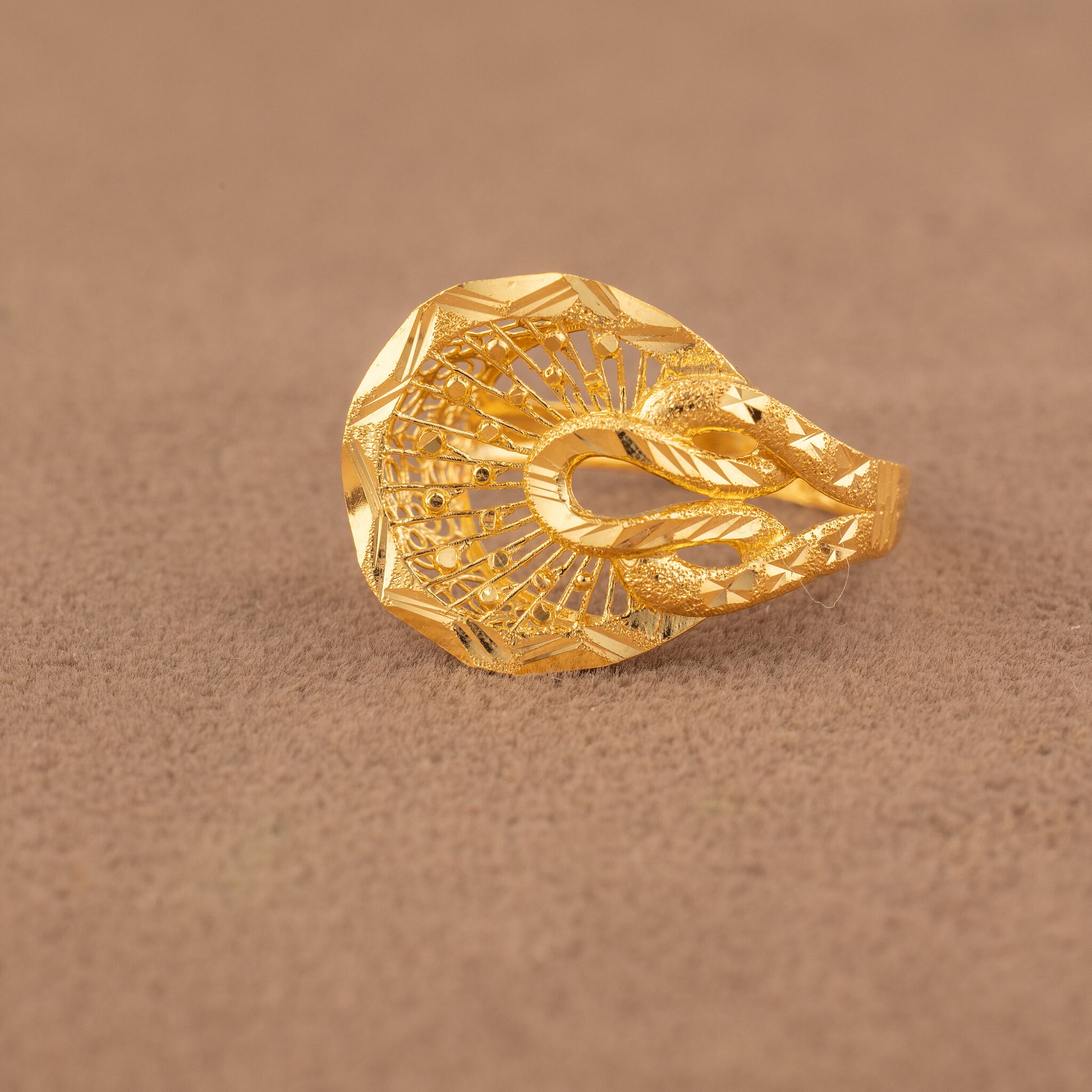3D RP Rings (D390) - 925 Silver & 24K Gold Plated - Falaq Jewellery Oman