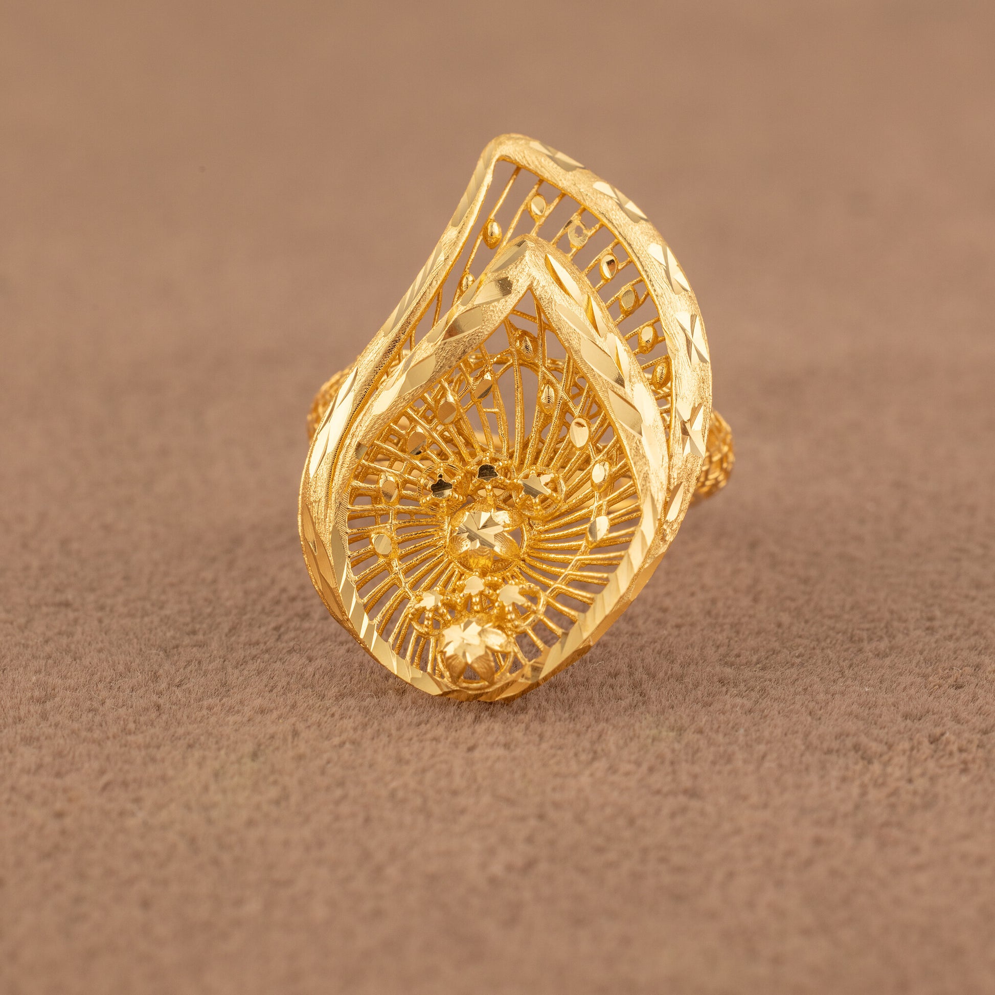 3D RP Rings (D394) - 925 Silver & 24K Gold Plated - Falaq Jewellery Oman