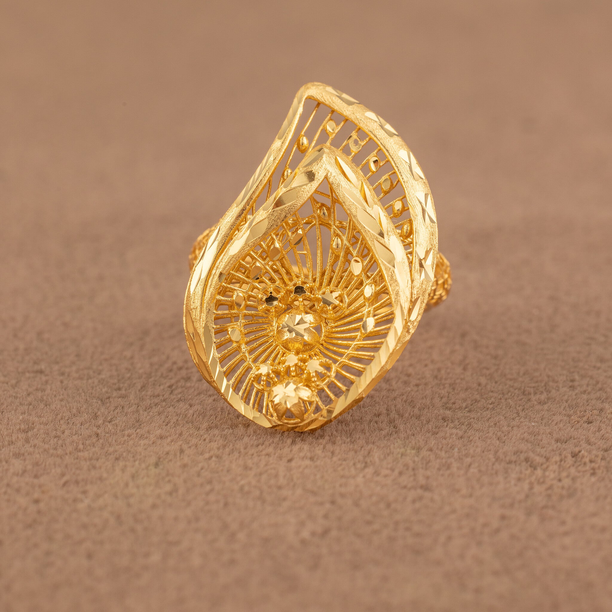 3D RP Rings (D394) - 925 Silver & 24K Gold Plated - Falaq Jewellery Oman