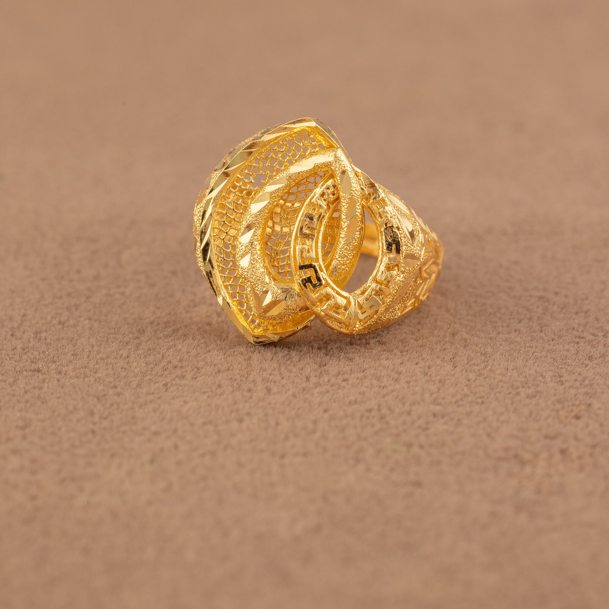 3D RP Rings (D396) - 925 Silver & 24K Gold Plated - Falaq Jewellery Oman