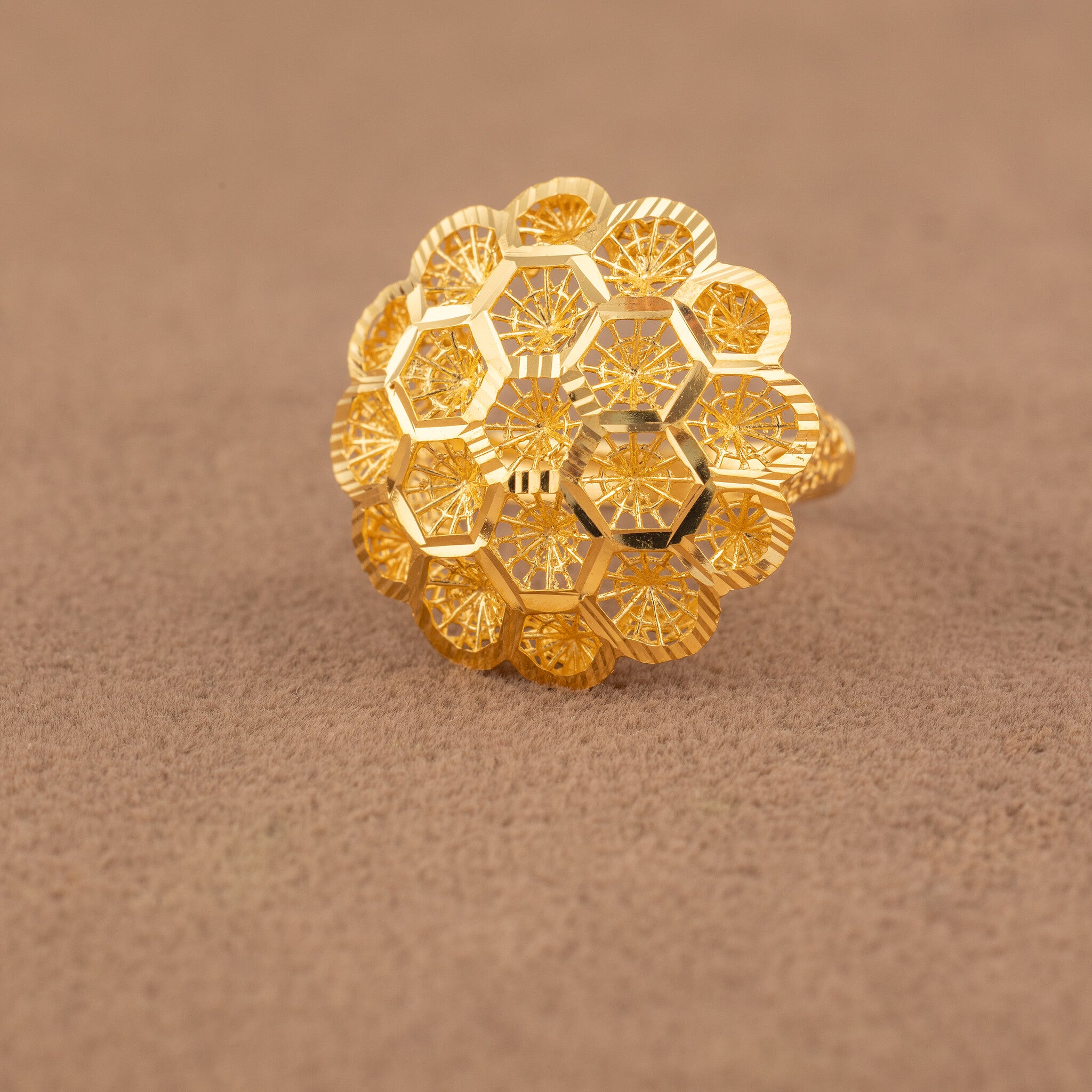 3D RP Rings (D397) - 925 Silver & 24K Gold Plated - Falaq Jewellery Oman