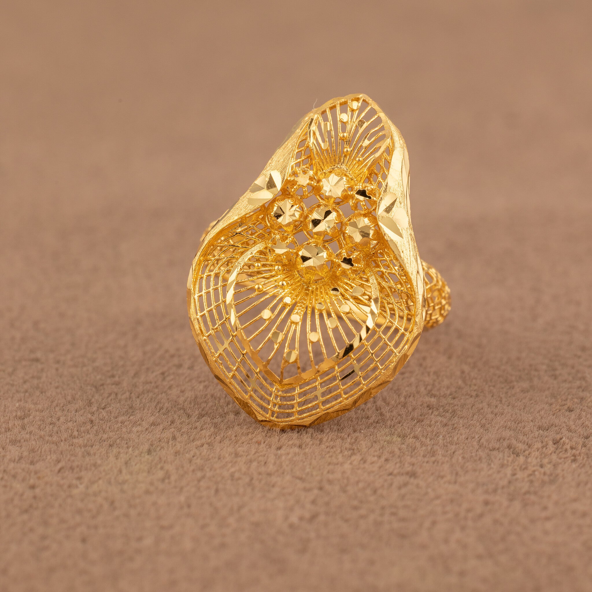 3D RP Rings (D398) - 925 Silver & 24K Gold Plated - Falaq Jewellery Oman