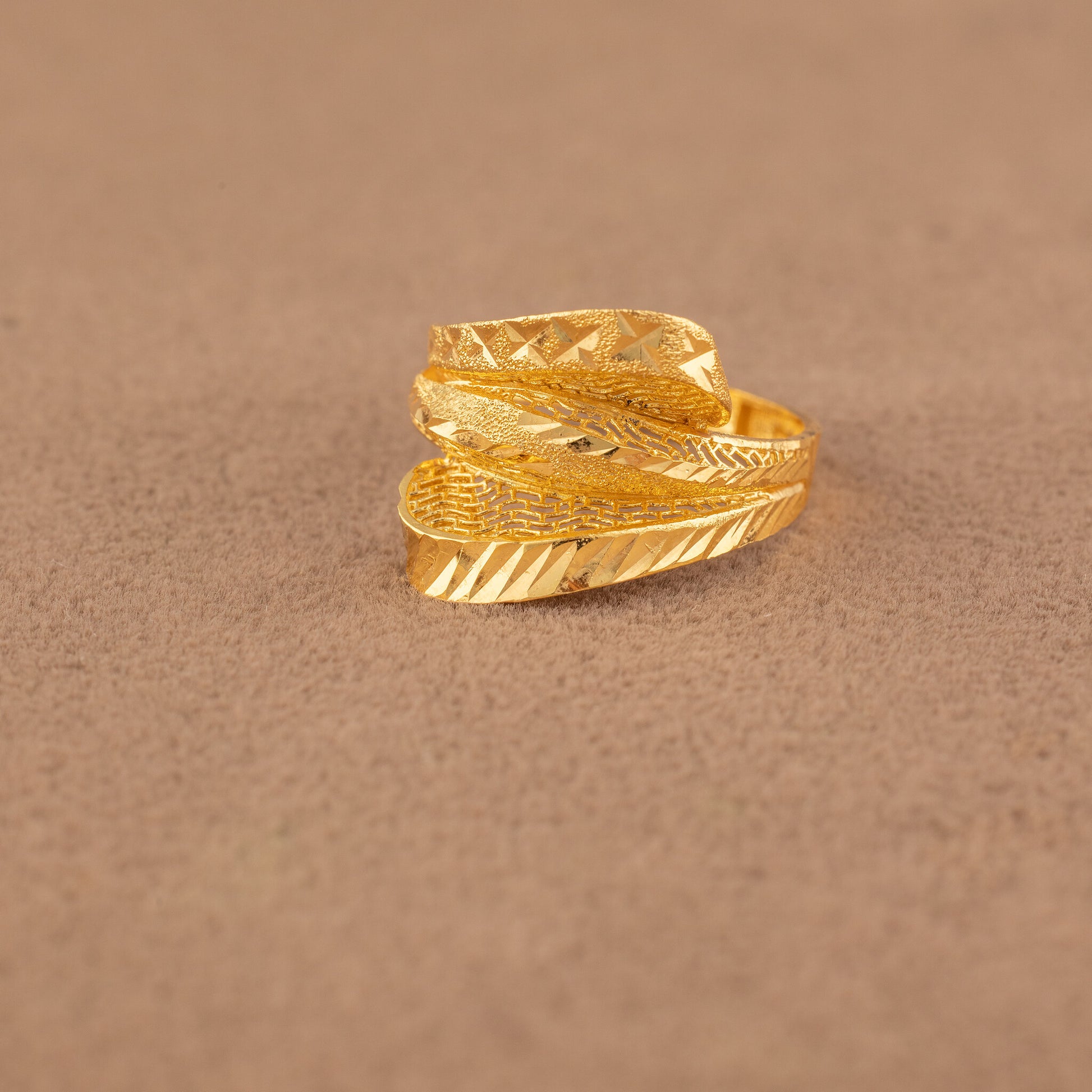 3D RP Rings (D399) - 925 Silver & 24K Gold Plated - Falaq Jewellery Oman