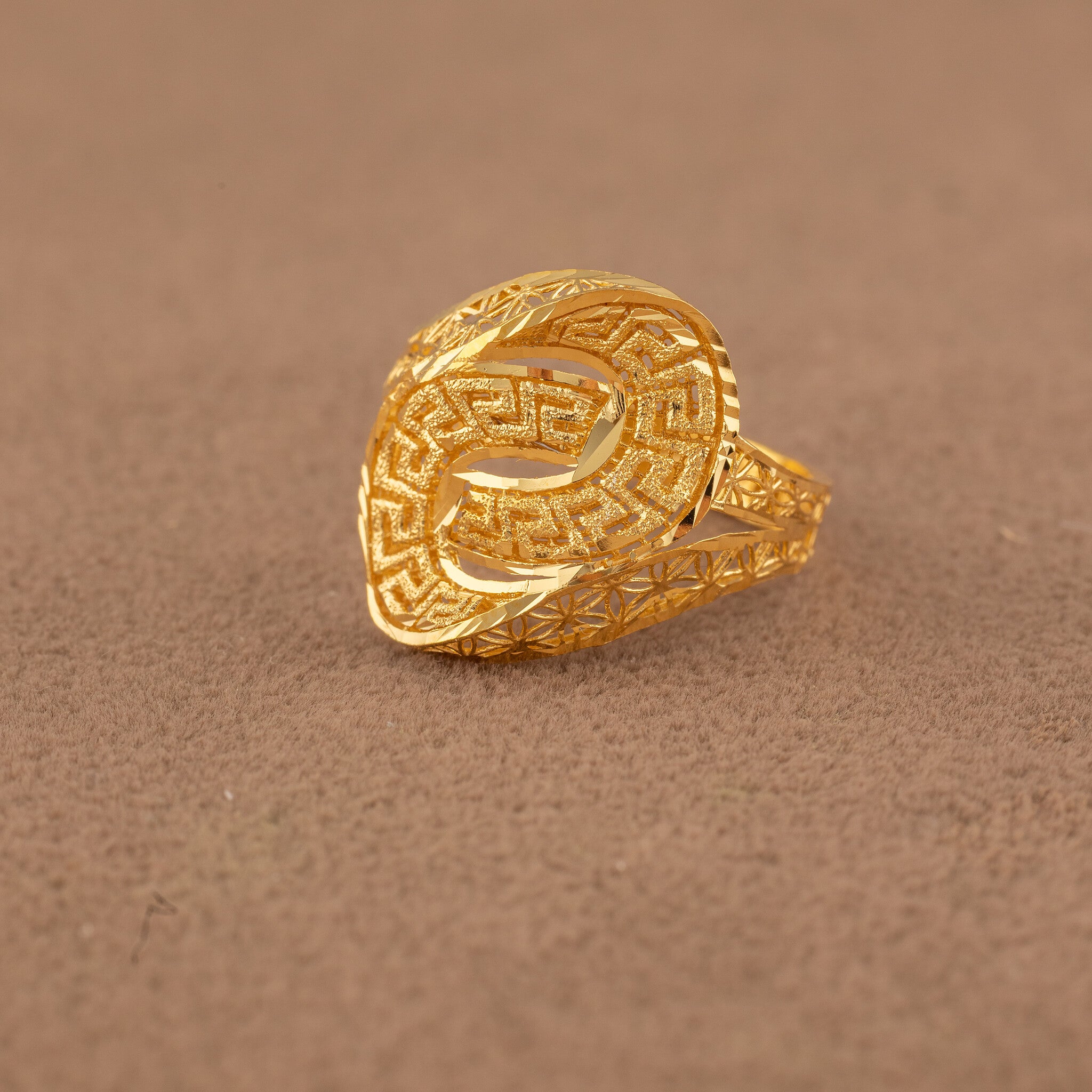 3D RP Rings (D404) - 925 Silver & 24K Gold Plated - Falaq Jewellery Oman
