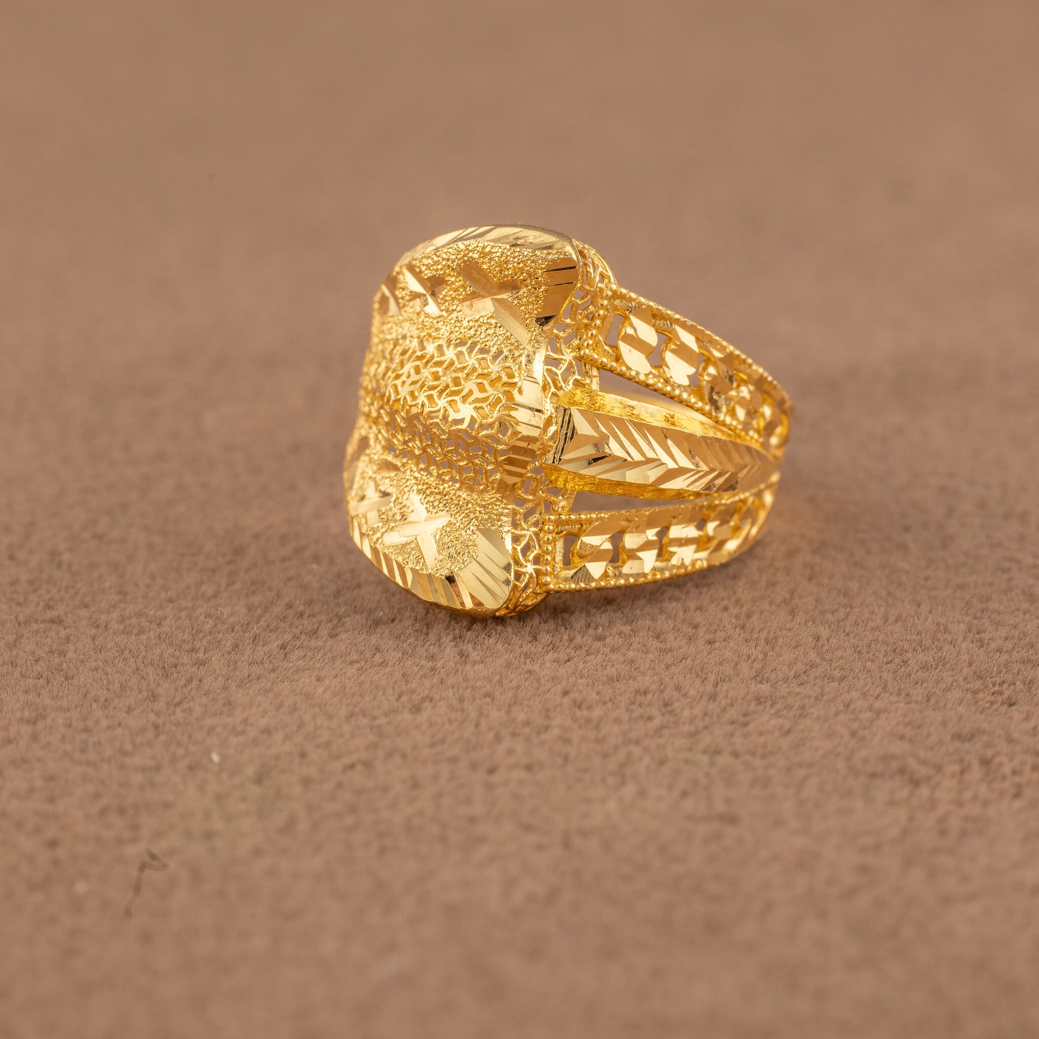 3D RP Rings (D406) - 925 Silver & 24K Gold Plated - Falaq Jewellery Oman