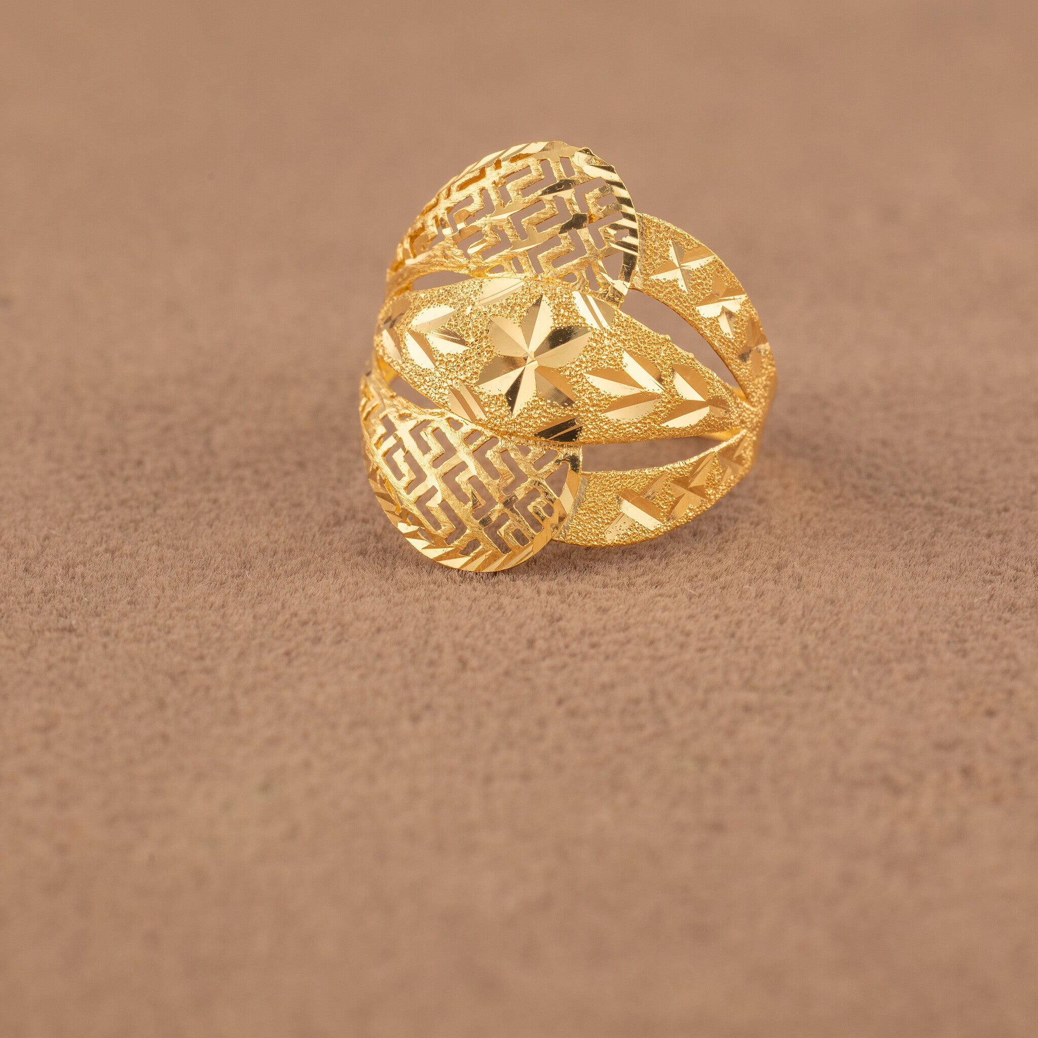 3D RP Rings (D409) - 925 Silver & 24K Gold Plated - Falaq Jewellery Oman