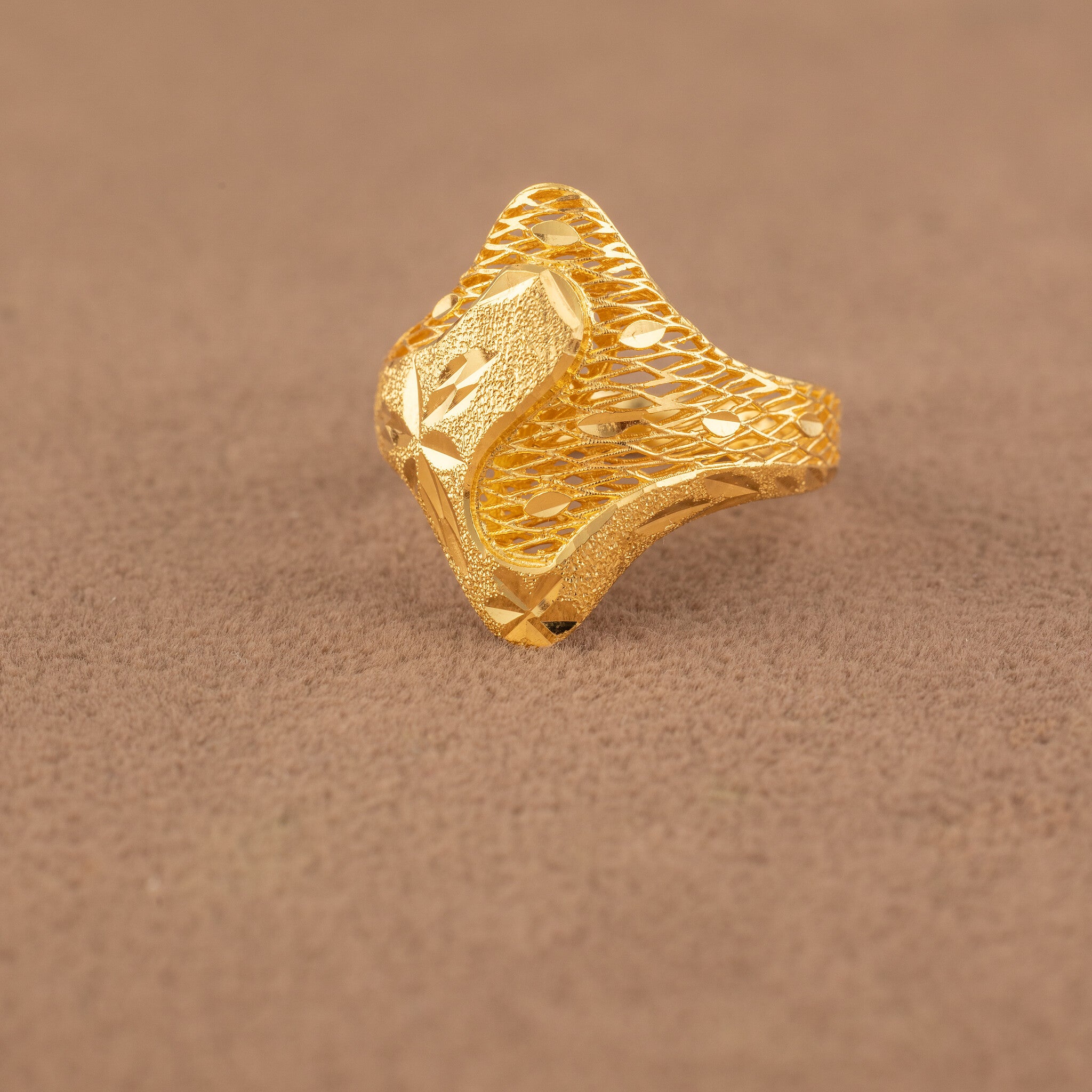 3D RP Rings (D411) - 925 Silver & 24K Gold Plated - Falaq Jewellery Oman