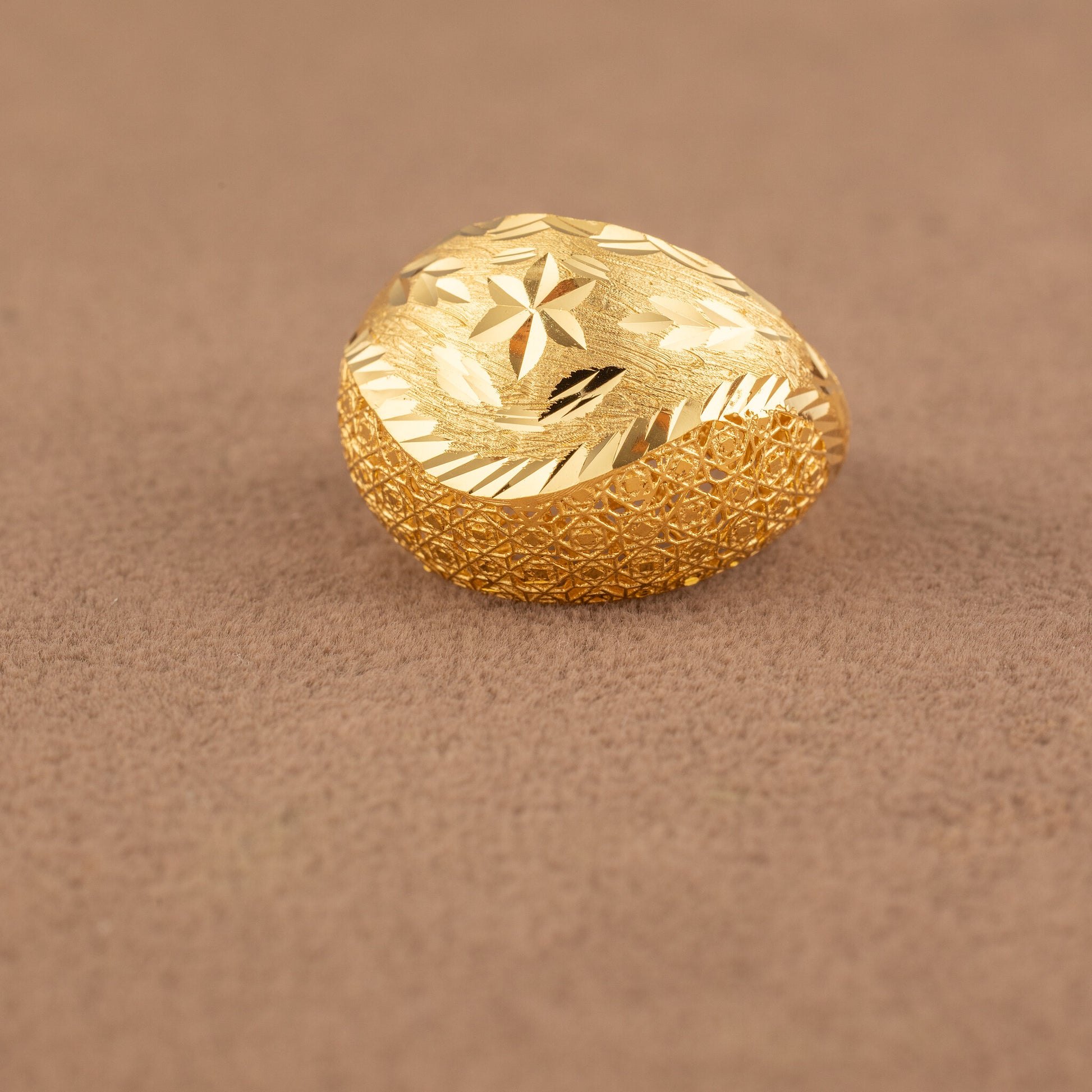3D RP Rings (D412) - 925 Silver & 24K Gold Plated - Falaq Jewellery Oman