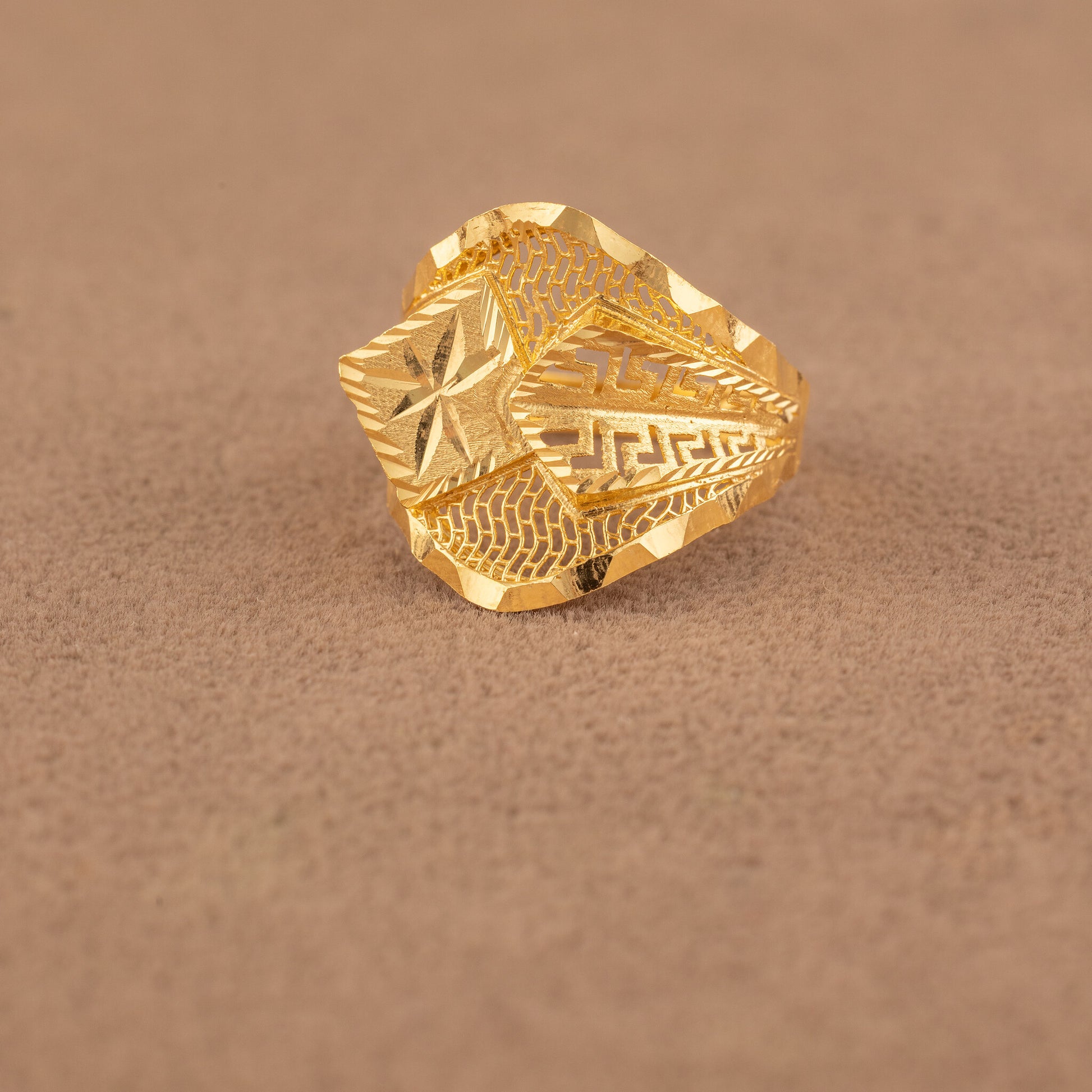 3D RP Rings (D414) - 925 Silver & 24K Gold Plated - Falaq Jewellery Oman