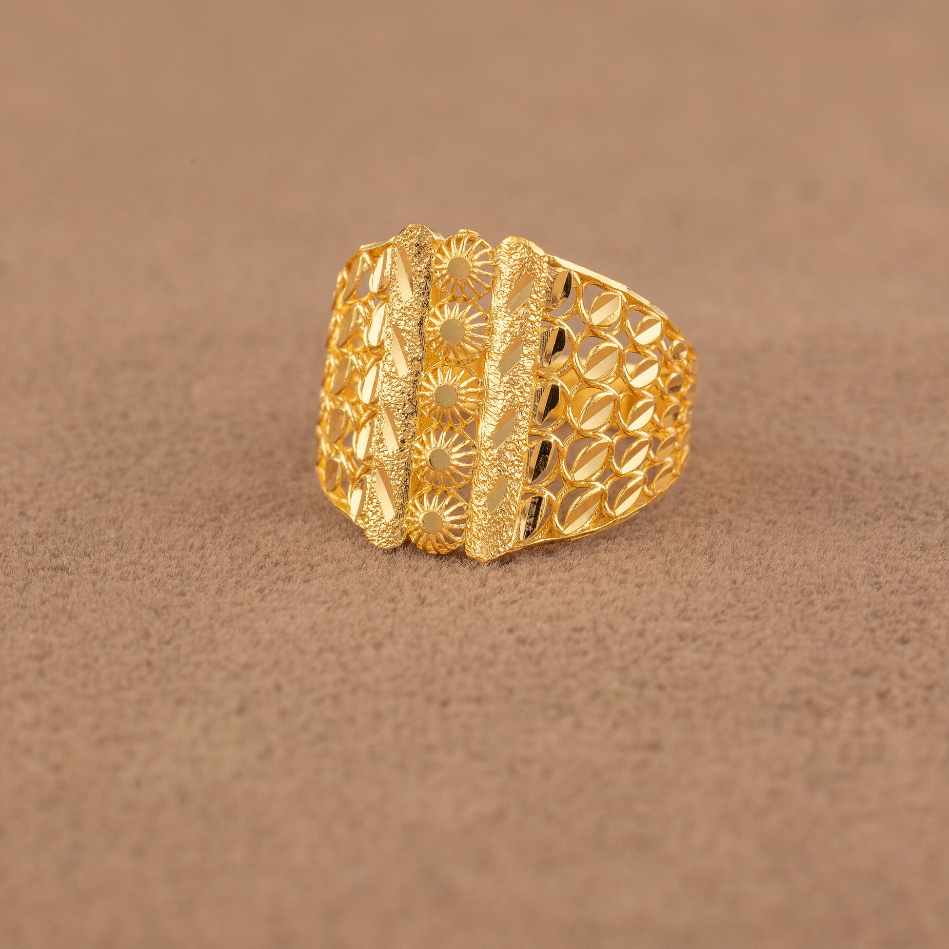 3D RP Rings (D415) - 925 Silver & 24K Gold Plated - Falaq Jewellery Oman