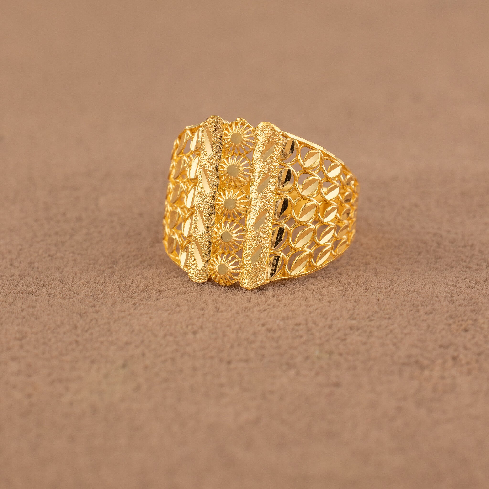 3D RP Rings (D415) - 925 Silver & 24K Gold Plated - Falaq Jewellery Oman