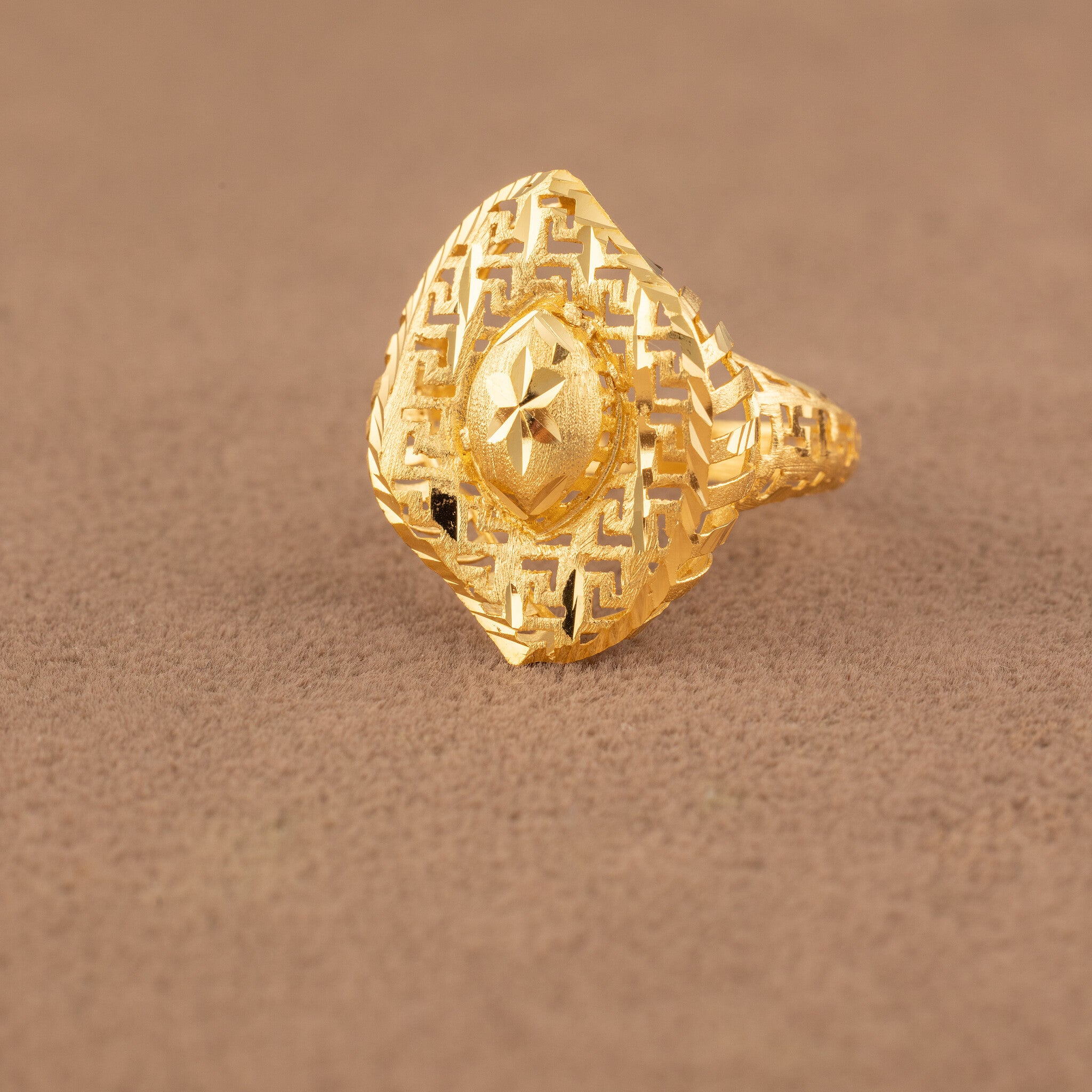 3D RP Rings (D416) - 925 Silver & 24K Gold Plated - Falaq Jewellery Oman