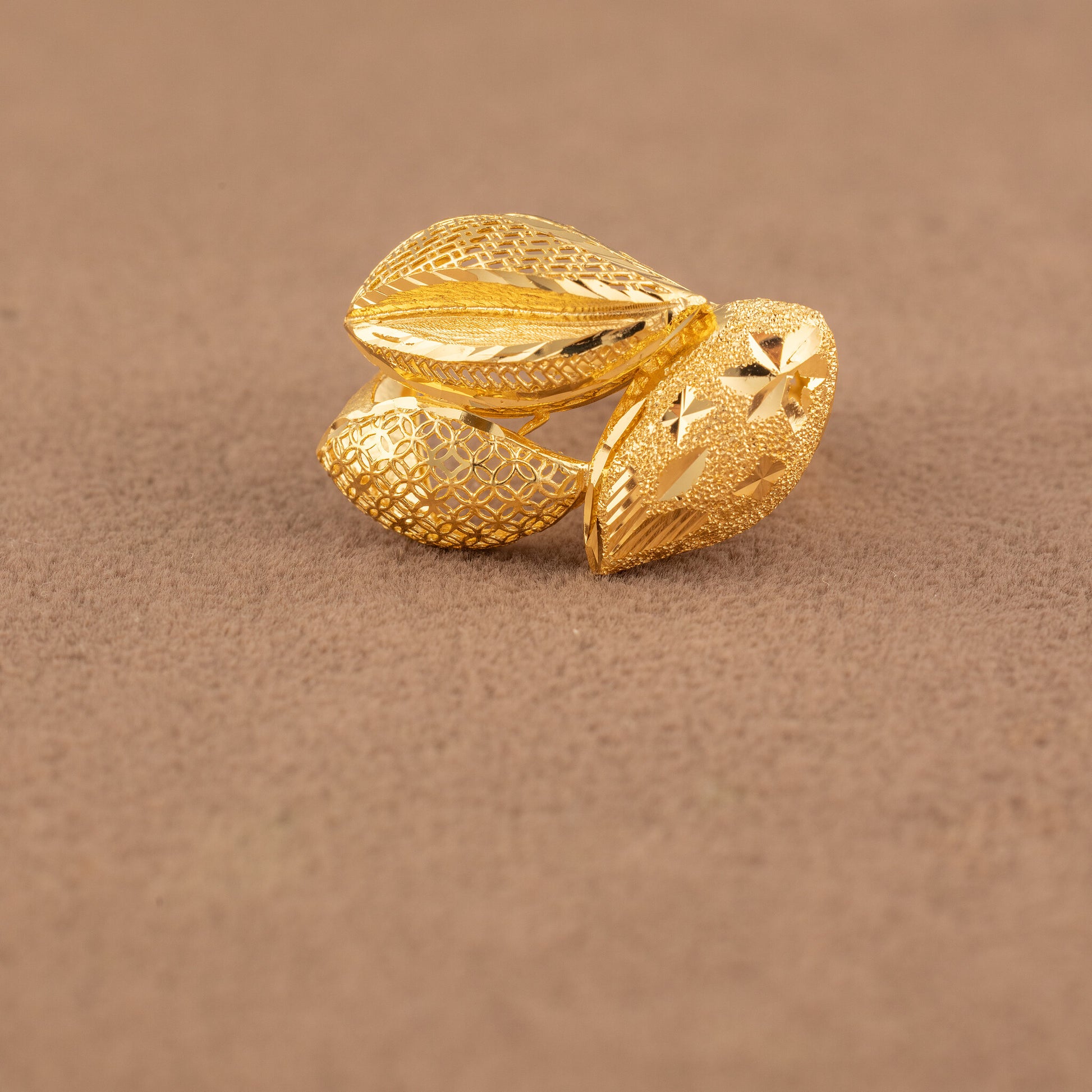 3D RP Rings (D417) - 925 Silver & 24K Gold Plated - Falaq Jewellery Oman