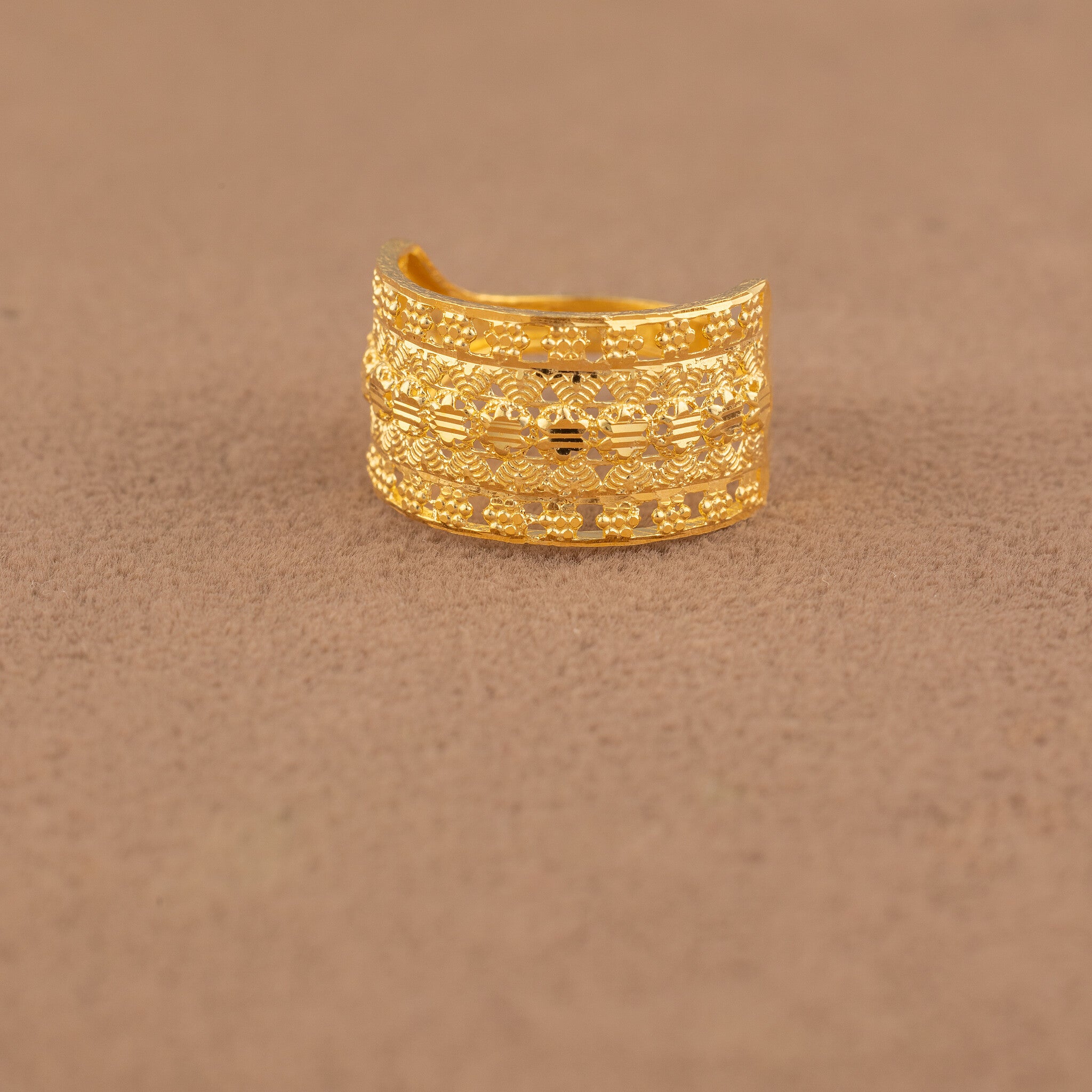 3D RP Rings (D418) - 925 Silver & 24K Gold Plated - Falaq Jewellery Oman