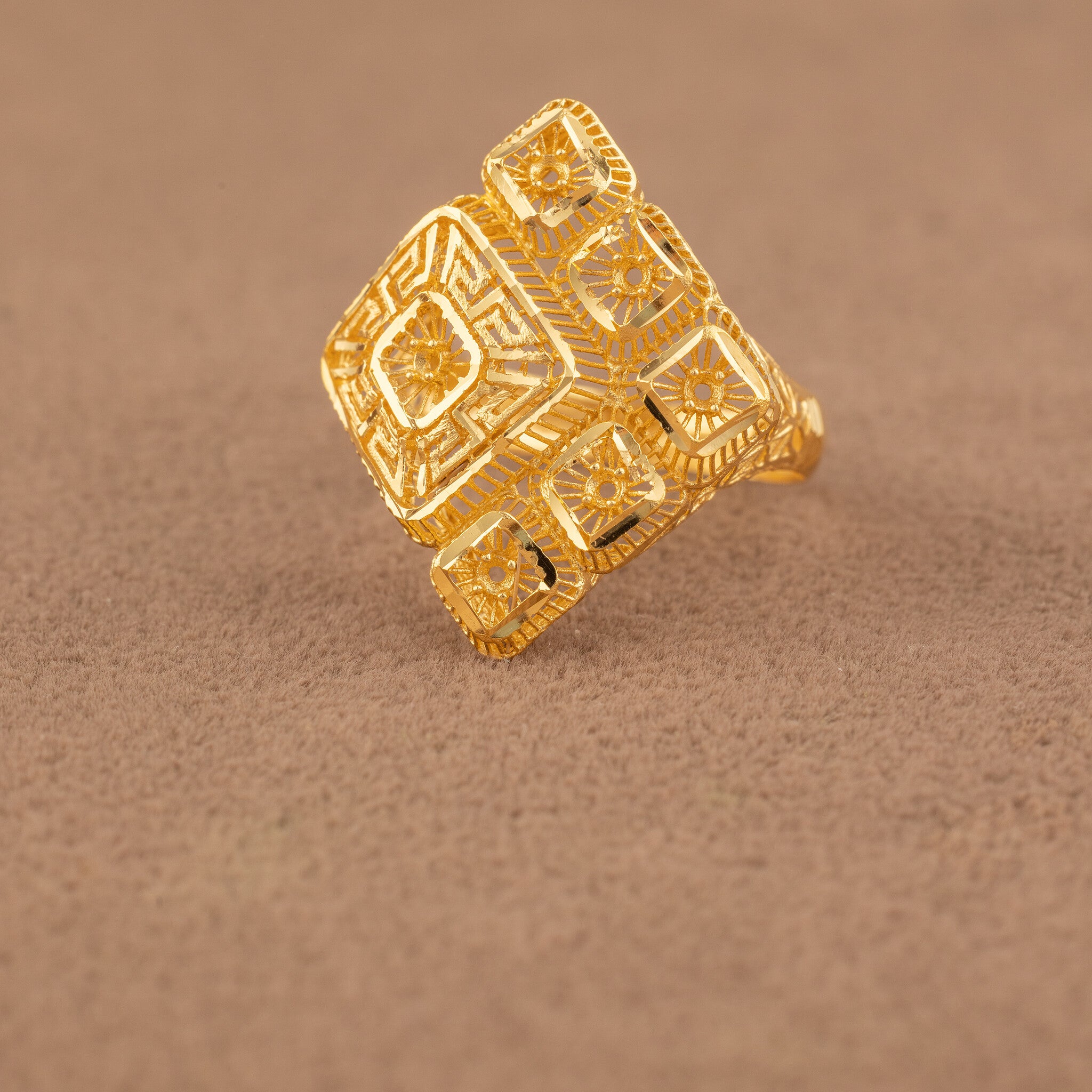 3D RP Rings (D420) - 925 Silver & 24K Gold Plated - Falaq Jewellery Oman