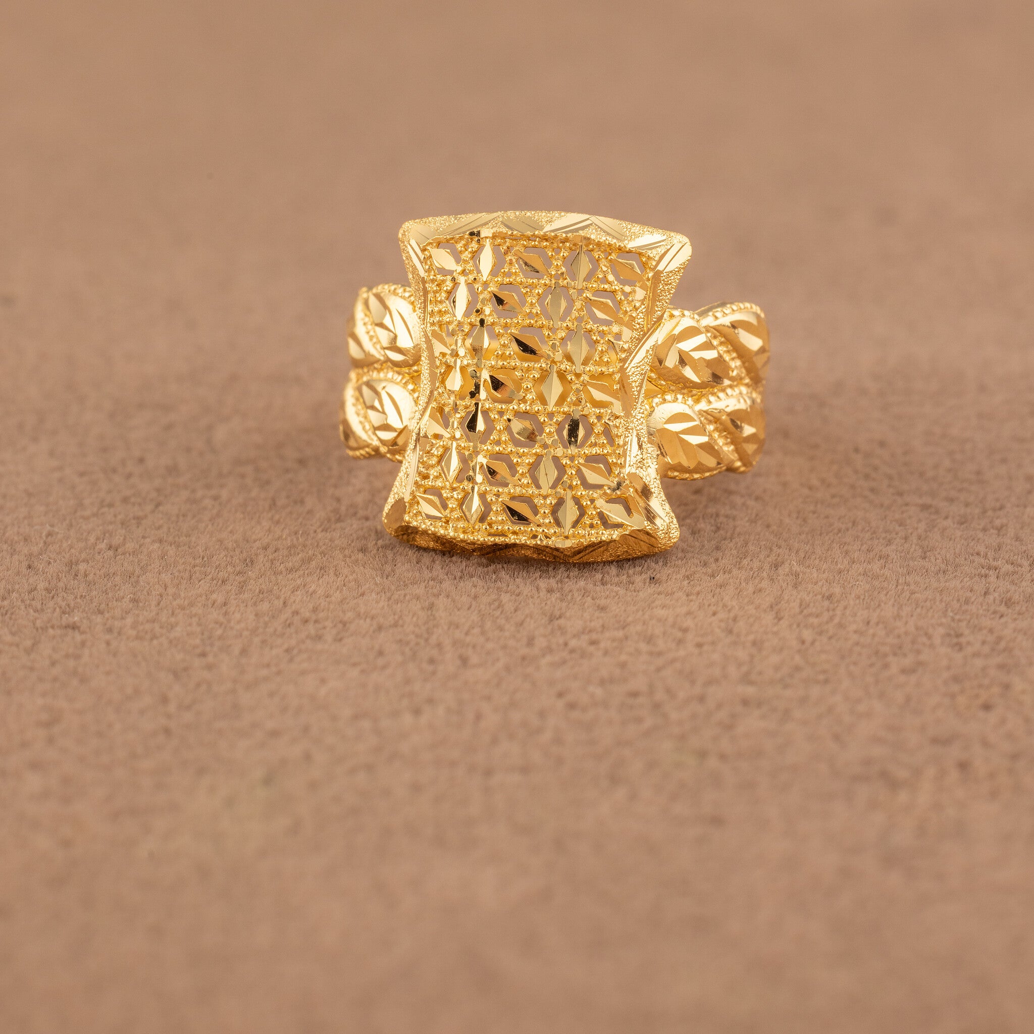 3D RP Rings (D423) - 925 Silver & 24K Gold Plated - Falaq Jewellery Oman
